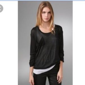 KAIN LABEL ONE POCKET SEMI SHEER LONG SLV TEE TOP